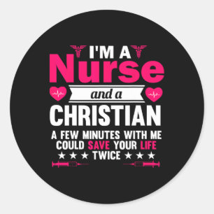 Rn Lvn Cna Nurse Grad Christian Cool Nursing Gradu Classic Round Sticker