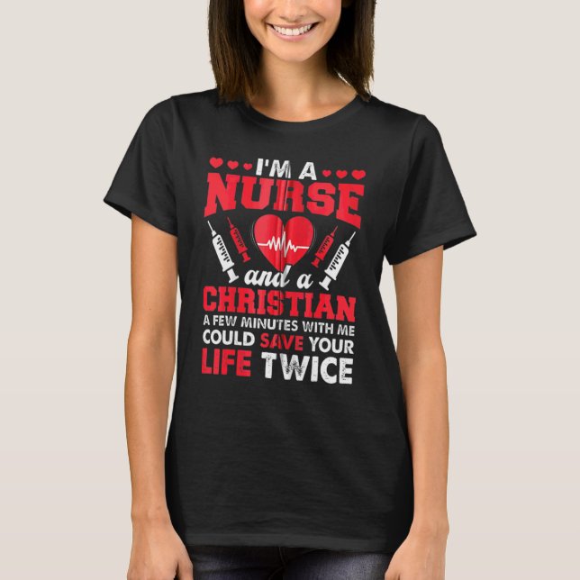 Rn Lvn Cna Nurse Grad Christian Cool Nursing Gradu T-Shirt (Front)