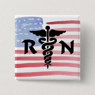 RN Medical Symbol 15 Cm Square Badge
