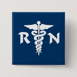 RN Medical Symbol 15 Cm Square Badge