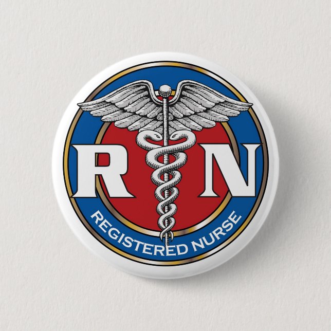 RN Nurse 6 Cm Round Badge (Front)