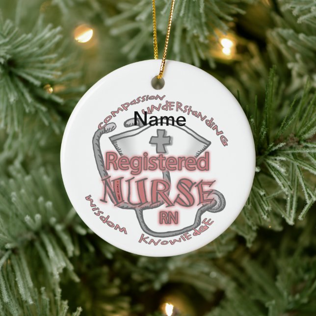 RN nurse axiom  Ceramic Tree Decoration (Tree)