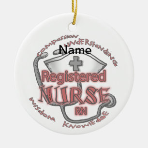 RN nurse axiom  Ceramic Tree Decoration