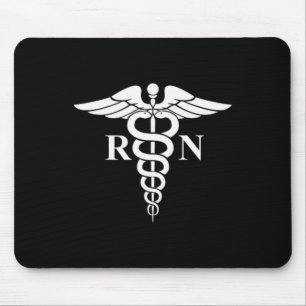 Rn Nurse Caduceus Medical Symbol Nursing Logo Gift Mouse Mat