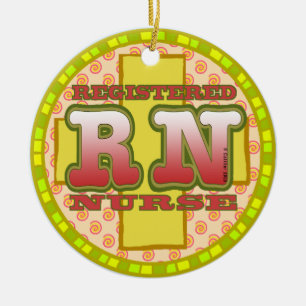 RN Nurse Cross Letters ornament