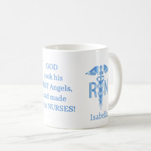RN Nurse Gift - Personalise - Blue Coffee Mug