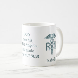 RN Nurse Gift - Personalize -Teal Coffee Mug