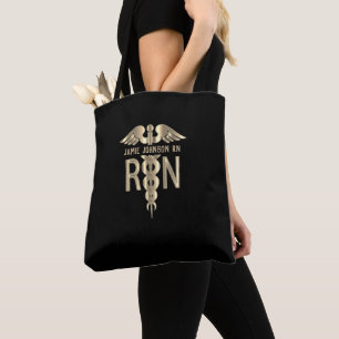 RN Nurse - Gold and Black Tote Bag