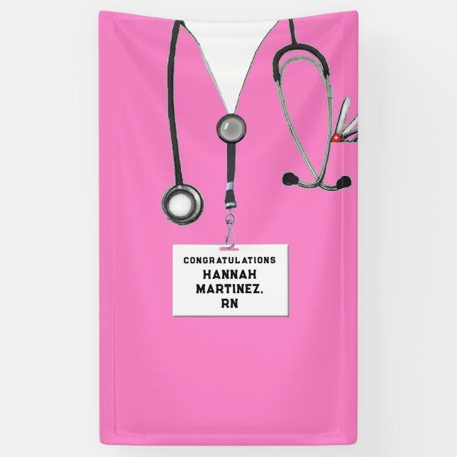 RN Nurse Graduation Party Banner (Vertical)