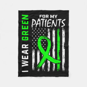 Rn Nurse Green For My Patients Kidney Disease Awar Fleece Blanket