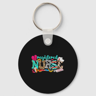 Rn Nurse Leopard Print Registered Nurse Nursing Sc Key Ring