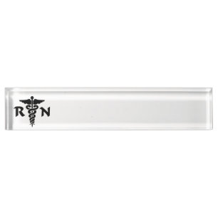 RN Nurse Medical Symbols Nameplate