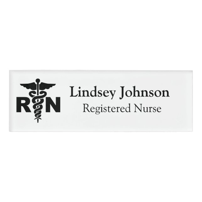 RN Nurse Name and Position Tag (Front)