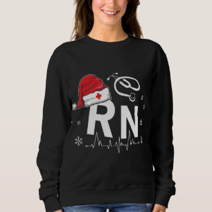 RN Nurse Nursing Santa Hat Christmas Xmas Pyjamas Sweatshirt