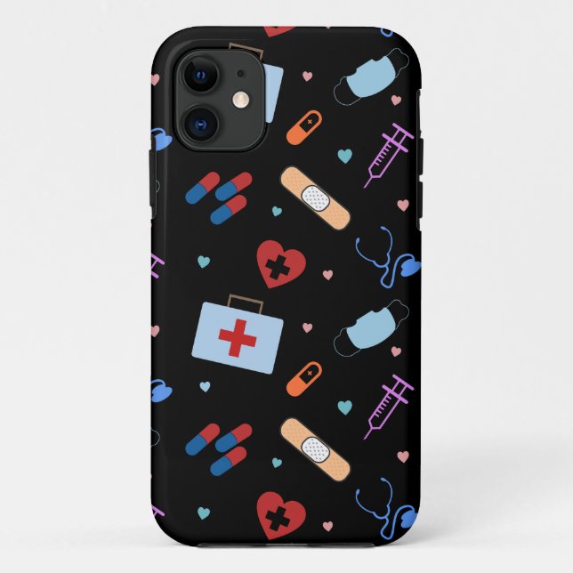 RN Nurse Nursing Student | Doctor Medical Pattern Case-Mate iPhone Case (Back)