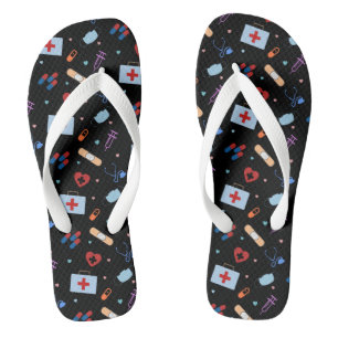 RN Nurse Nursing Student   Doctor Medical Pattern Flip Flops