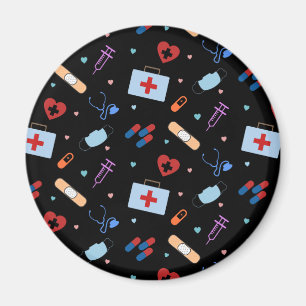 RN Nurse Nursing Student Doctor Medical Pattern Magnet