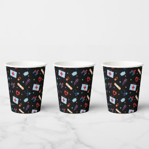 RN Nurse Nursing Student Doctor Medical Pattern Paper Cups