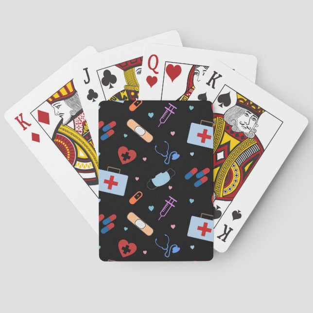 RN Nurse Nursing Student | Doctor Medical Pattern Playing Cards (Back)