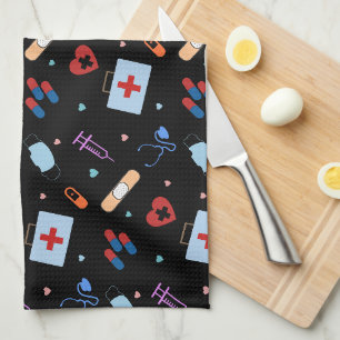 RN Nurse Nursing Student Doctor Medical Pattern Tea Towel