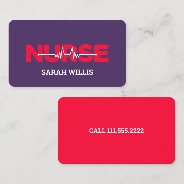 RN Nurse Practitioner Business Card (Front/Back)