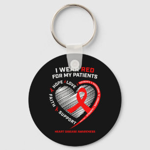 Rn Nurses I Wear Red Heart Disease Awareness Key Ring
