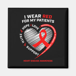 Rn Nurses I Wear Red Heart Disease Awareness Magnet