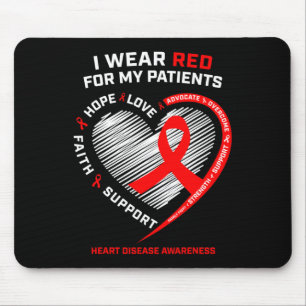 Rn Nurses I Wear Red Heart Disease Awareness Mouse Mat