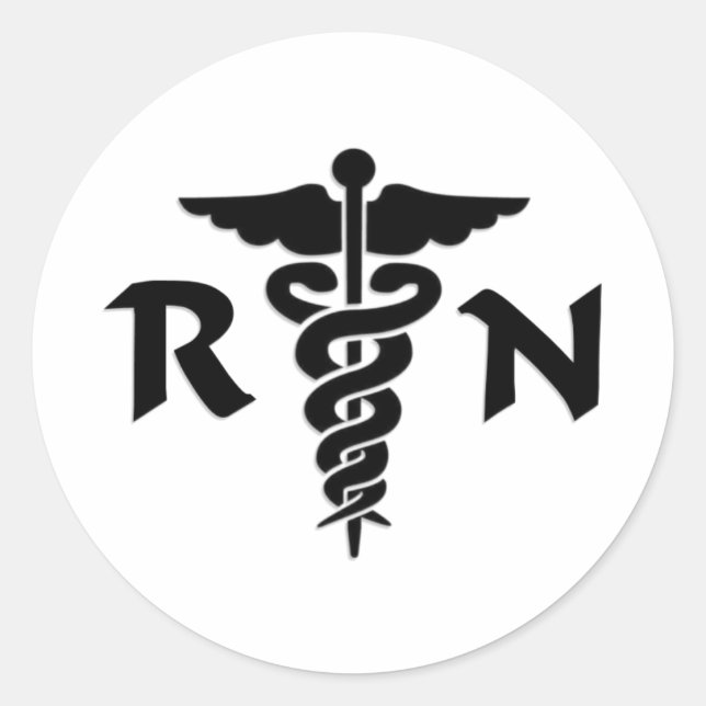 RN Nurses Medical Symbol Classic Round Sticker (Front)