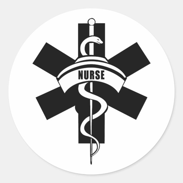 RN Nurses Medical Symbol Classic Round Sticker (Front)