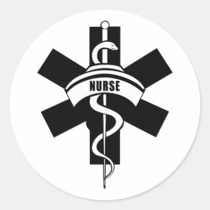 RN Nurses Medical Symbol Classic Round Sticker