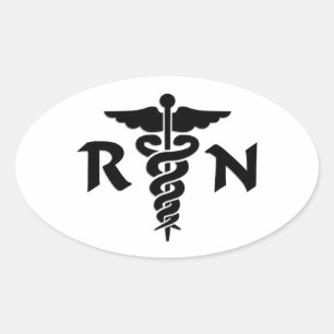 RN Nurses Medical Symbol Oval Sticker