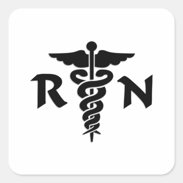 RN Nurses Medical Symbol Square Sticker (Front)