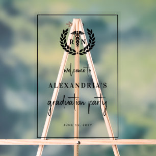 RN Nursing School Graduation Elegant Welcome Sign