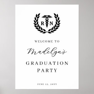 RN Nursing School Graduation Modern Welcome Poster