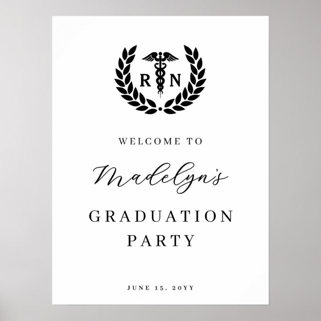 RN Nursing School Graduation Modern Welcome Poster (Front)
