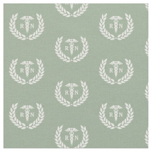 RN Nursing School Graduation Pattern Sage Green Fabric