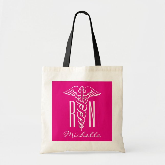 RN nursing tote bag for registered nurse or lpn (Front)