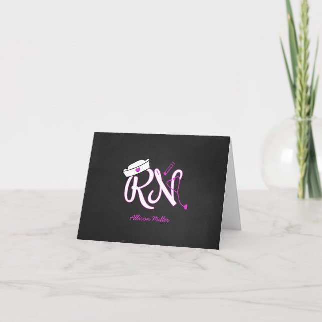 RN personalised thank you cards, nurse gift idea (Front)