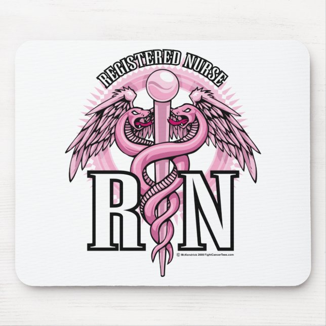 RN Pink Caduceus Mouse Mat (Front)