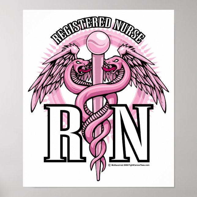 RN Pink Caduceus Poster (Front)