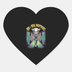 RN = Real Nightmare Halloween Nurse  Heart Sticker
