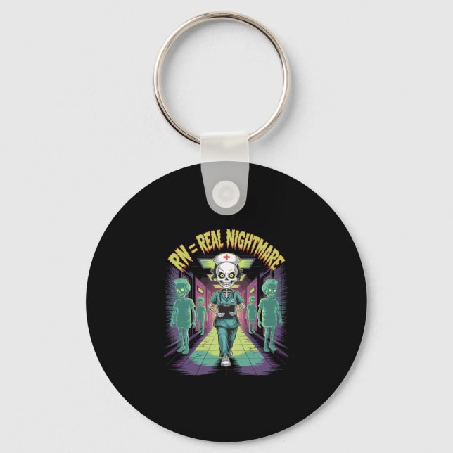 RN = Real Nightmare Halloween Nurse  Key Ring (Front)