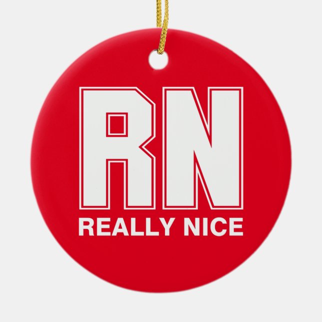 RN Really Nice Ceramic Tree Decoration (Front)