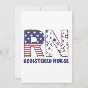 RN Registered Nurse 4th of July Subtle American Invitation