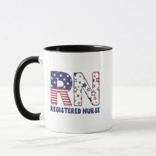 RN Registered Nurse 4th of July Subtle American Mug