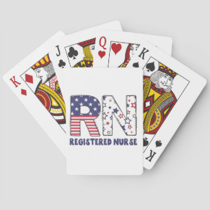 RN Registered Nurse 4th of July Subtle American Playing Cards