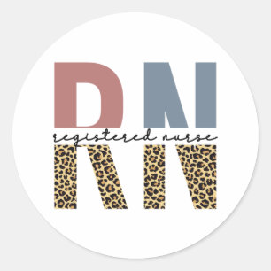 RN Registered Nurse Cheetah Print Nurse Graduation Classic Round Sticker