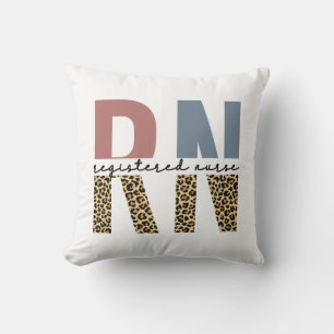RN Registered Nurse Cheetah Print Nurse Graduation Cushion