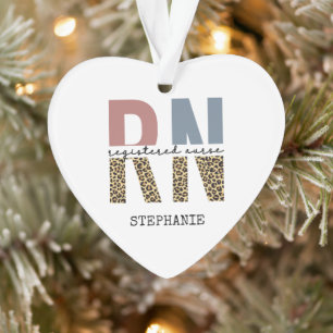 RN Registered Nurse Cheetah Print Nurse Graduation Ornament
